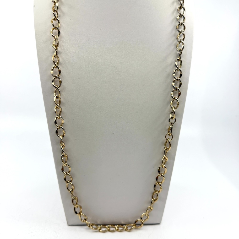 Gold Tone Chunky Link Chain Necklace Statement Layering Minimalist Accessory